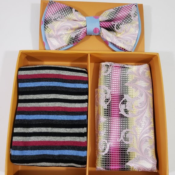 R. Lewis Other - Robert Lewis Rose Bow Tie Hanky Socks Box 3 Set
